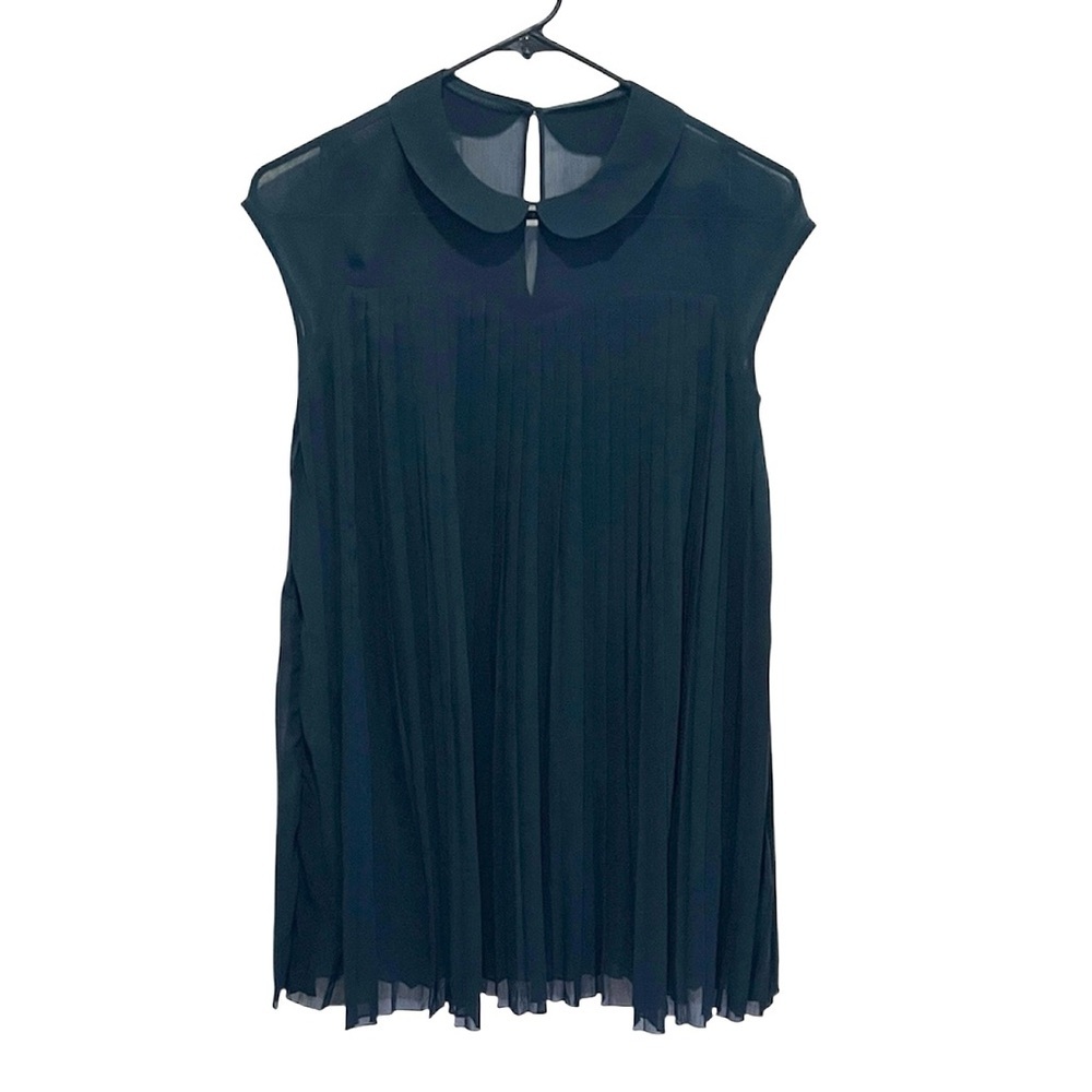 Abercrombie kids navy blue girls navy blue pleated collar dress size M 12